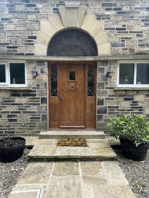 Dark Oak Door with Double Side Light Casing